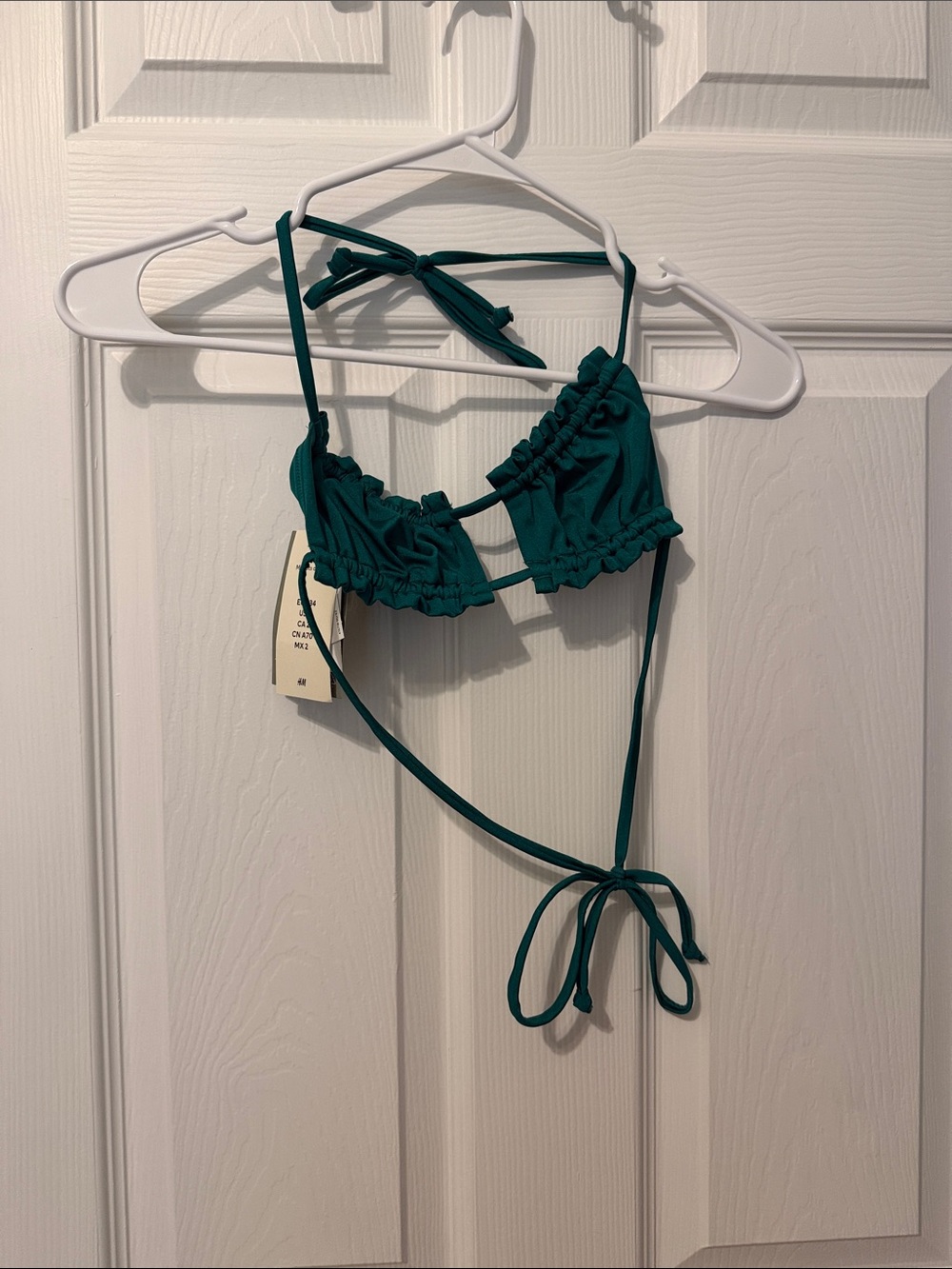 H&M Teal Ruffled Tie-Back Bralette